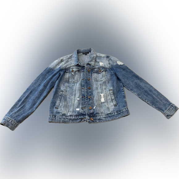 STS Blue Distressed Medium Wash Denim Jacket Size Small - Picture 2 of 4